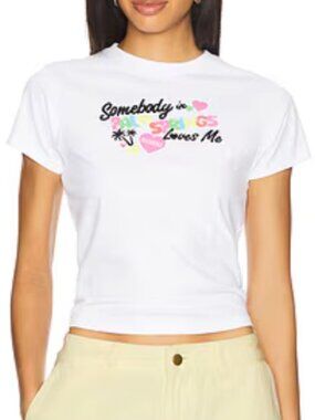 GUIZIO Palm Springs Loves Me Tee in White | REVOLVE